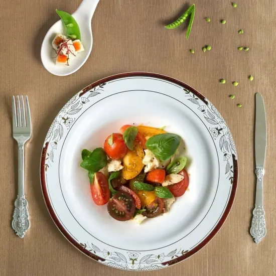 10 in White Round Salad Plates {3}