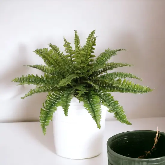 Lifelike Boston Fern Plant - 34" Wide, 27 Realistic Silk Fronds, Maintenance-Free Faux Greenery for Home & Outdoor Decor by Floral Home&reg; {2}