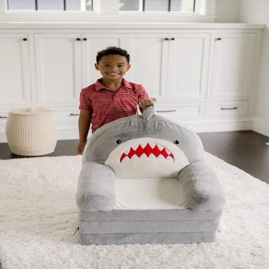 Soft Landing - Elite Seats - Premium Character Sofa Seat & Transformable Fold-Out Lounger with Carrying Handle - Shark {4}