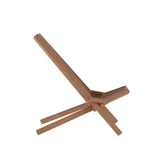 Merrick Lane Dubois Indoor/Outdoor Solid Acacia Wood Low Profile Lounge Folding Chair for Use with Backyard, Patio, Sunroom, Porch, Garden Brown {5}