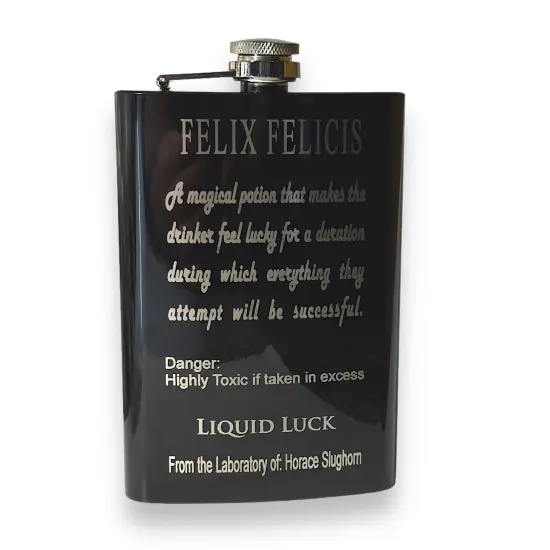 8oz BLACK Felix Felicis black flask {1}