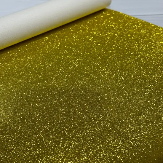 Gold Smooth Glitter Vinyl {1}