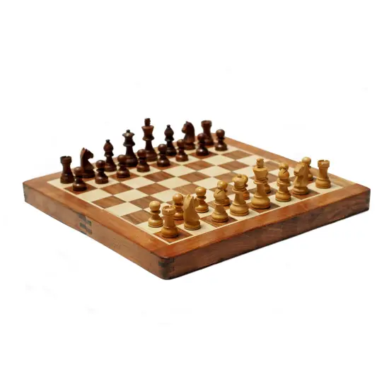 WE Games Travel Magnetic Wood Folding Chess Set, 7.625 inches {2}