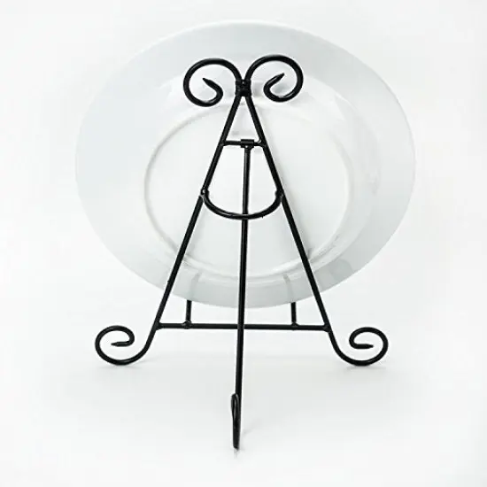 HUJI Sturdy Iron Display Stand Holder for Home Kitchen Decoration Platters, Pictures, Frames and Books. (1, 9") {2}