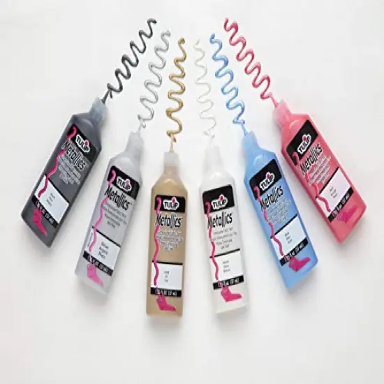 6 Pieces Dimensional Metallic Fabric Paint, (Metallic) {3}