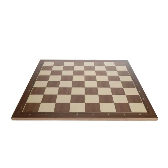 Walnut and Sycamore Wooden Chess Board with Algebraic Notation - 21.25 in. {3}