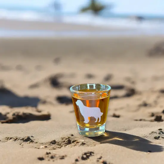 2oz Golden Retriever dog puppy Shot Glass {6}