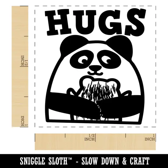 Hugs Panda Parent Child Self-Inking Rubber Stamp Ink Stamper Blue {1}