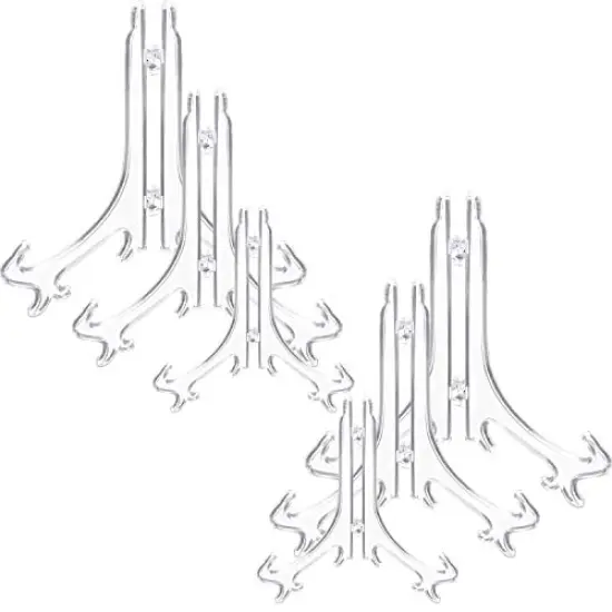 6 Pieces Plastic Easels, 4/6/8 Inches Clear Easel Display Stand/Plate Holders to Display Pictures, Items {2}