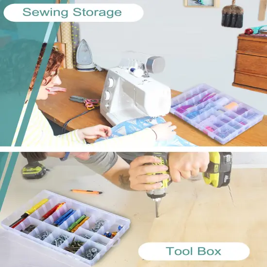 2 Pieces Bead Organizer3600 Tackle Box Organizer Clear Organizer Box 36 Grids Plastic Craft Organizer Jewelry Sewing Storage Box with Dividers {4}