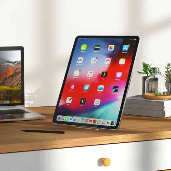 6 Pieces Acrylic Book Stand, Clear Easel Stand for Display, Book Display Holder, Display Stand for Album, CD, Magazine, Postcard, Picture, Plate, Artworks, Phone, Tablet {6}