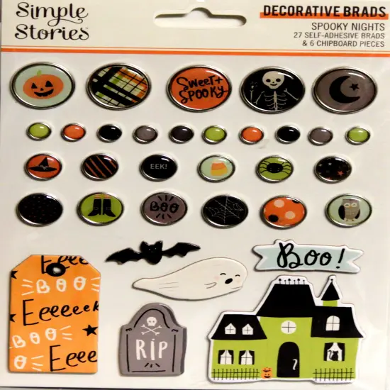 Simple Stories Spooky Nights Decorative Brads {1}