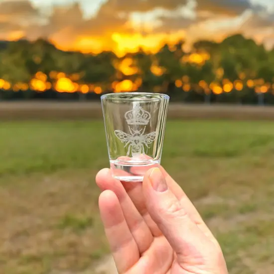 2oz Queen Bee Shotglass LASER {2}