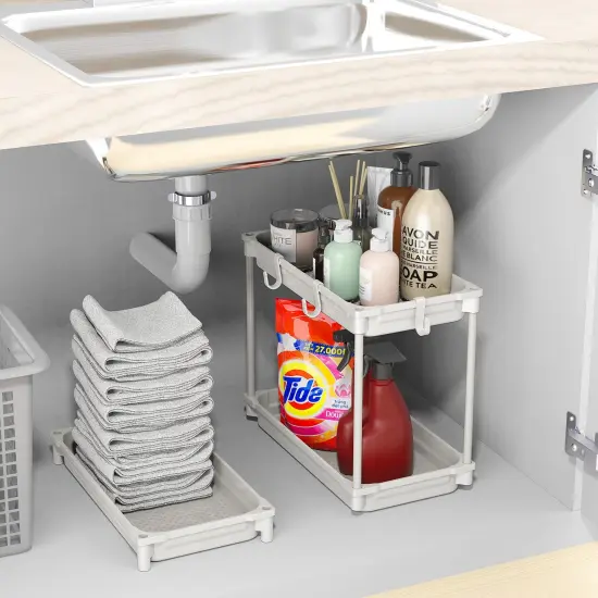 Standard 3-Tier Slim Rolling Storage Cart, White {5}