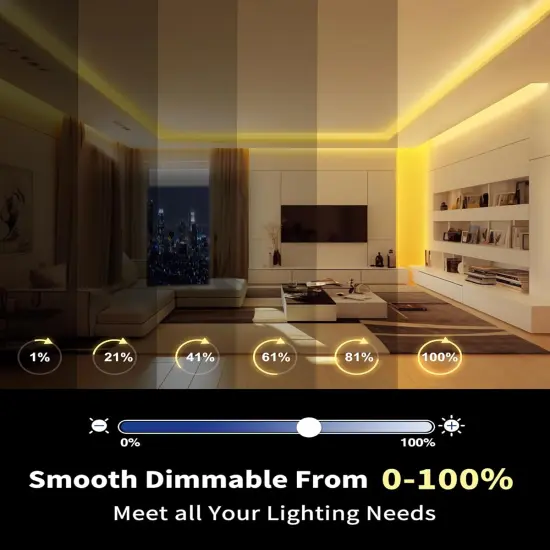 Warm White COB LED DC 12v 3000K Dimmable Strip Lights (Power Source Sold Separately) {4}
