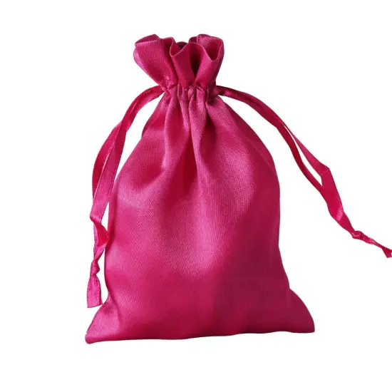 60 pcs 4x6 Satin Favor Drawstring Bags Fuchsia {1}
