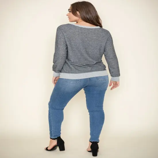 Terry Crew Neck Tunic Top | RADYAN&reg; Charcoal {7}