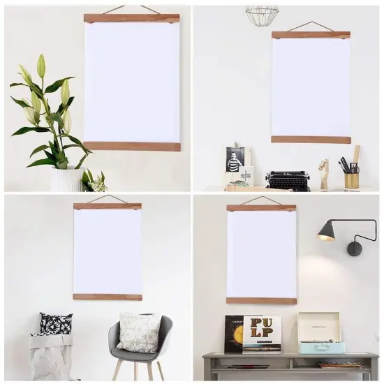 8" Magnetic Poster Frame, Wooden Photo Frame, Picture Artwork Canvas Hanger, for Home Decoration Wall, Upgraded Version Magnetic Teak Wood (Size:21cm/8.27inch) {3}