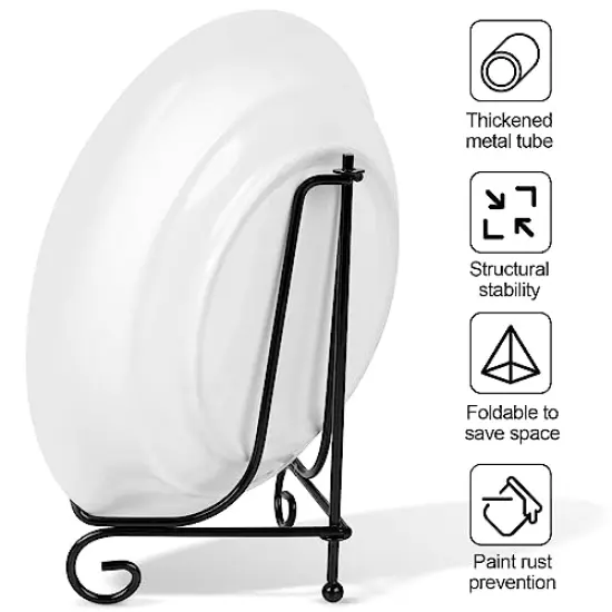 vivinin 4 Pack Plate Stands For Display, Plate Holder 6 Inch, Picture Frame Stand of Metal, Frame Holder Stand and Artworks, Small Easel Stand for Book, Tabletop Art, Picture, Photo and Platter {5}