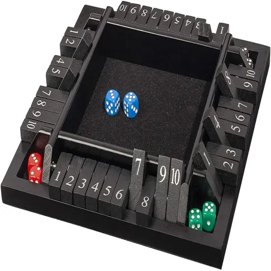 WE Games 4 Player Travel Shut The Box Board Game, 8.5 in. {2}