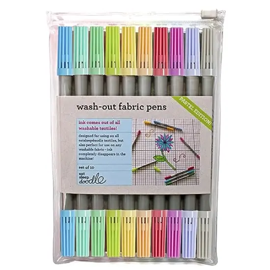 10 Pieces Original Doodle Wash-Out Fabric Marker SetDouble-Ended Felt Tip Markers: Pastel Colors {2}