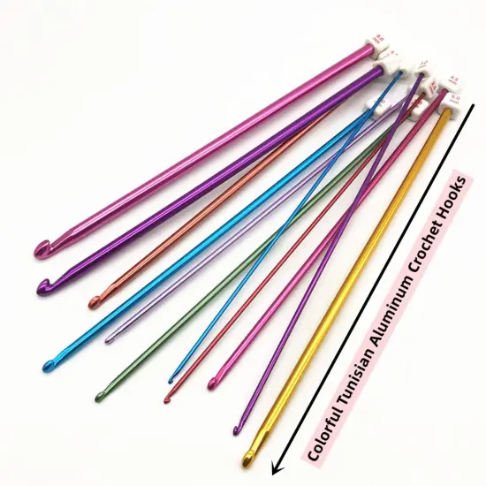 11 Pieces Tunisian Crochet Hook Afghan Aluminum Crochet Needle(2mm to 8mm) {6}