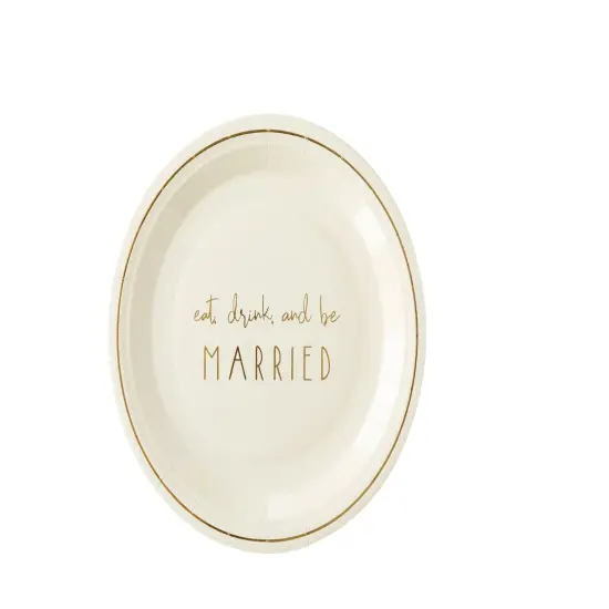 Bridal Shower Plates - Eat, Drink & Be Married with Gold Foil Accents {1}