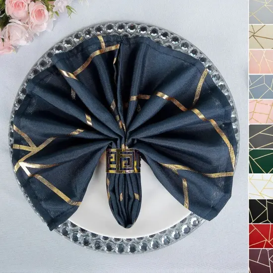 20" Design Polyester Dinner Table Napkins Navy blue {2}