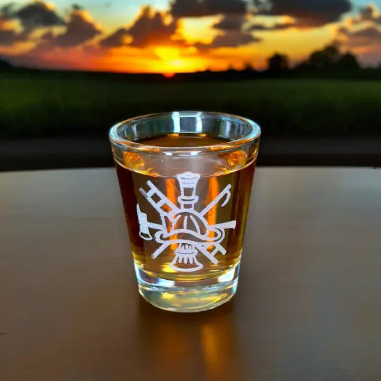 2oz Firefighter Emblem Shot glass {6}