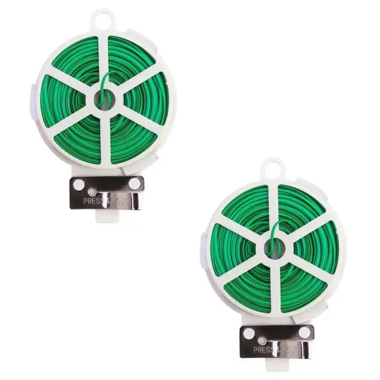 328FT Green Twist Tie Wire Roll with Cutter for Kitchen, Gardening, and Plants {2}