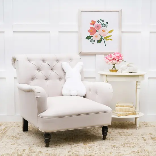 Easter Spring Themed Bunny Rabbit Cotton Tail Shaped Small/Petite Accent Pillow, 10" x 18" {5}