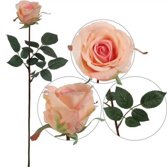 30" Pink Silk Rose Buds &ndash; 2pc Set Romantic Faux Flowers for Bouquets, Centerpieces & D&eacute;cor {2}