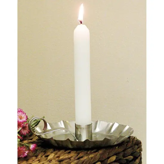 Handmade Crimped 3/4" Tin Taper Candle Holder with Fingerloop {1}