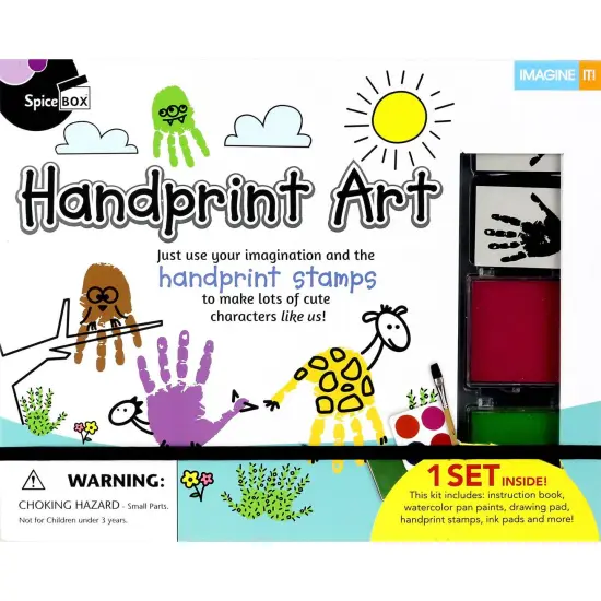 SpiceBox Handprint Paint Art Imagine It Children's Paints and Pads Art Kit {1}