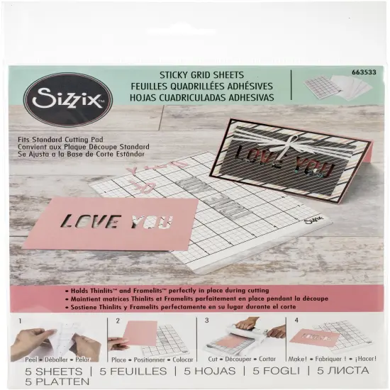 Sizzix Big Shot Sticky Grid 6"X8.5"-5/Pkg {1}