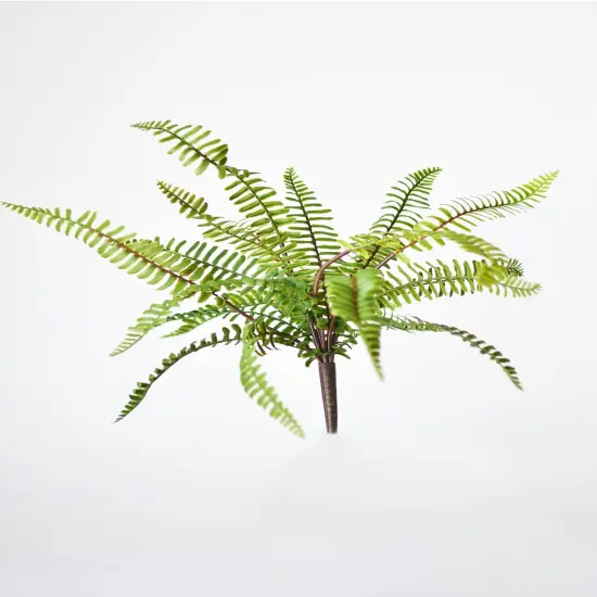 17" Faux Green Boston Fern Bush {2}