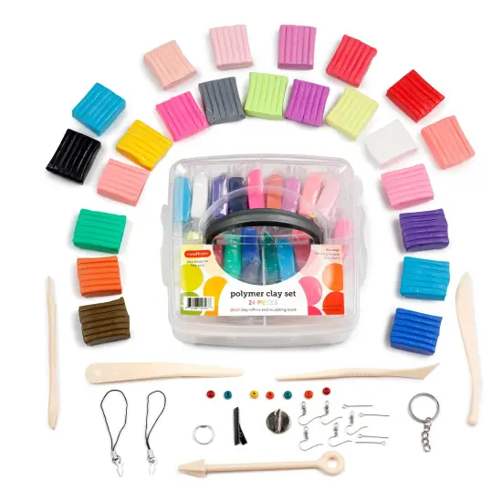 Incraftables Polymer Clay Kit (24 Colors Soft Blocks). Modeling Oven Bake Clay kit for Adults, Kids & Artists with Sculpting Tools. Non Toxic Molding Polymer Clay Starter Baking Set for Jewelry Making {1}