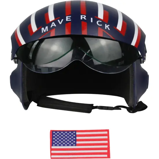 Adult's Air Force Combat Pilot Dark Blue Maverick Helmet Costume Accessory {1}