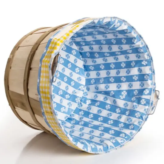 Sarah Kauffman Bushel Basket Liner - Reusable Handmade Vinyl Protector Wipes Clean for Laundry or Any Home Decor {1}