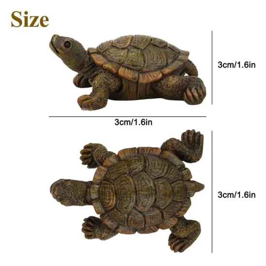 2Pcs Garden Tortoise Statue Turtle Figurine Lawn Art Ornament Patio Home Decor {4}
