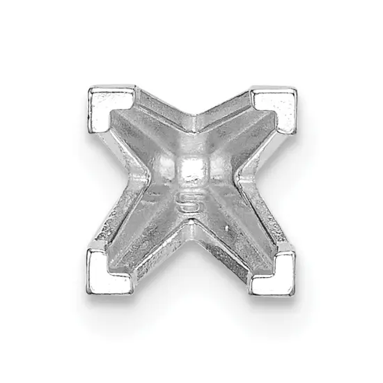 14K White Gold 4 Prong Princess Peg V-End Setting 5.5mm {2}