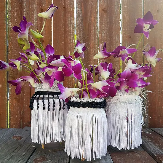 12" Metallic Chainette Fringe Trim Silver {5}