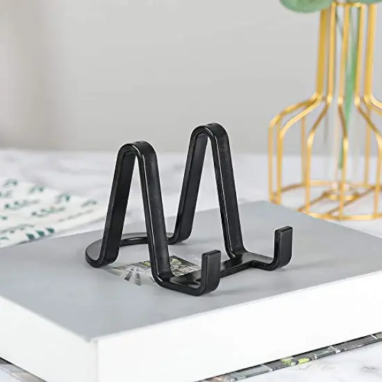 Plate Stands for Display - Plastic Easel Stand Plate Holder Display Stand Picture Frame Stand for Pictures | Photo|Decorative Plate |Dish | Tabletop Art - 3 inch-Black {6}