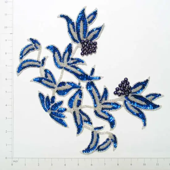Bouquet Sequin Applique 10 1/2" x 8 1/2" Royal Blue {1}