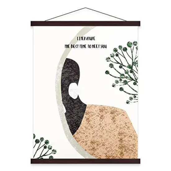 Benjia 8x10 8x12 8x18 Poster Frame, Magnetic Light Wood Wooden Frame Hanger for Photo Picutre Canvas Artwork Art Print Wall Hanging (1 Pack, 8", Walnut) {1}