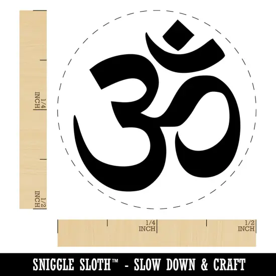 Om Aum Hinduism Buddhism Jainism Yoga Symbol Self-Inking Rubber Stamp for Stamping Crafting Planners Dry Pad (No Ink) {1}