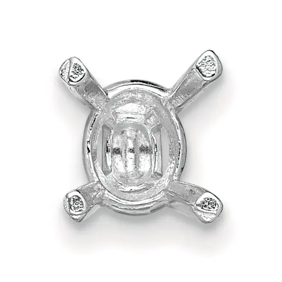 14K White Gold 4 Prong Oval Peg Tapered Setting 7mm {2}