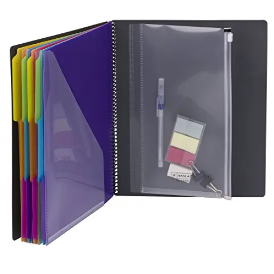 24 Pocket Poly Project Organizer, 1/3-Cut Tab, Letter Size, Gray with Bright Colors (89206) {4}