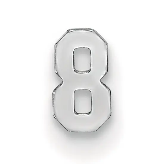 14K White Gold Number 8 4mm {1}
