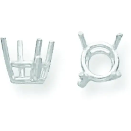 14K White Gold 4 Prong Round Basket Setting 3mm {1}
